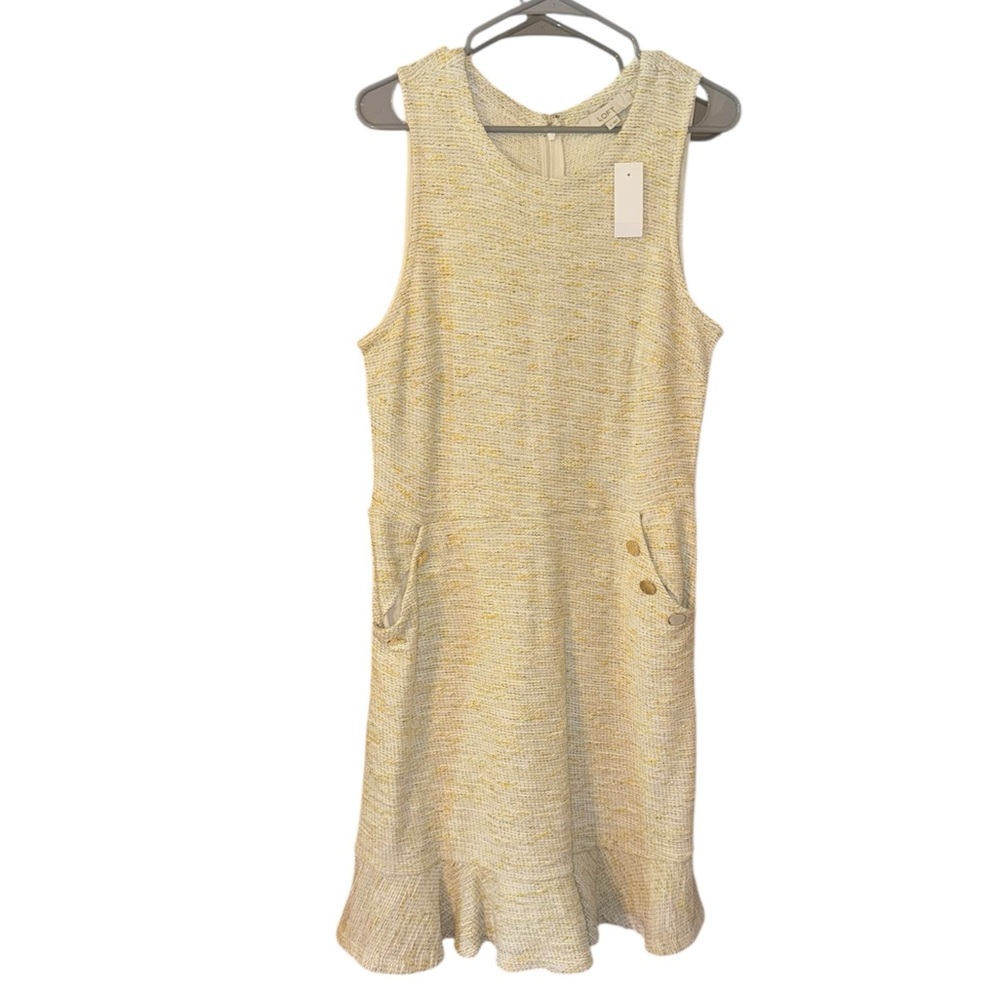LOFT Sleeveless Tweed Work Dress - Size 8 - NWT